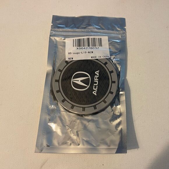 Acura car cup Coasters in black and gray. Set of 2 NWT - Picture 4 of 4